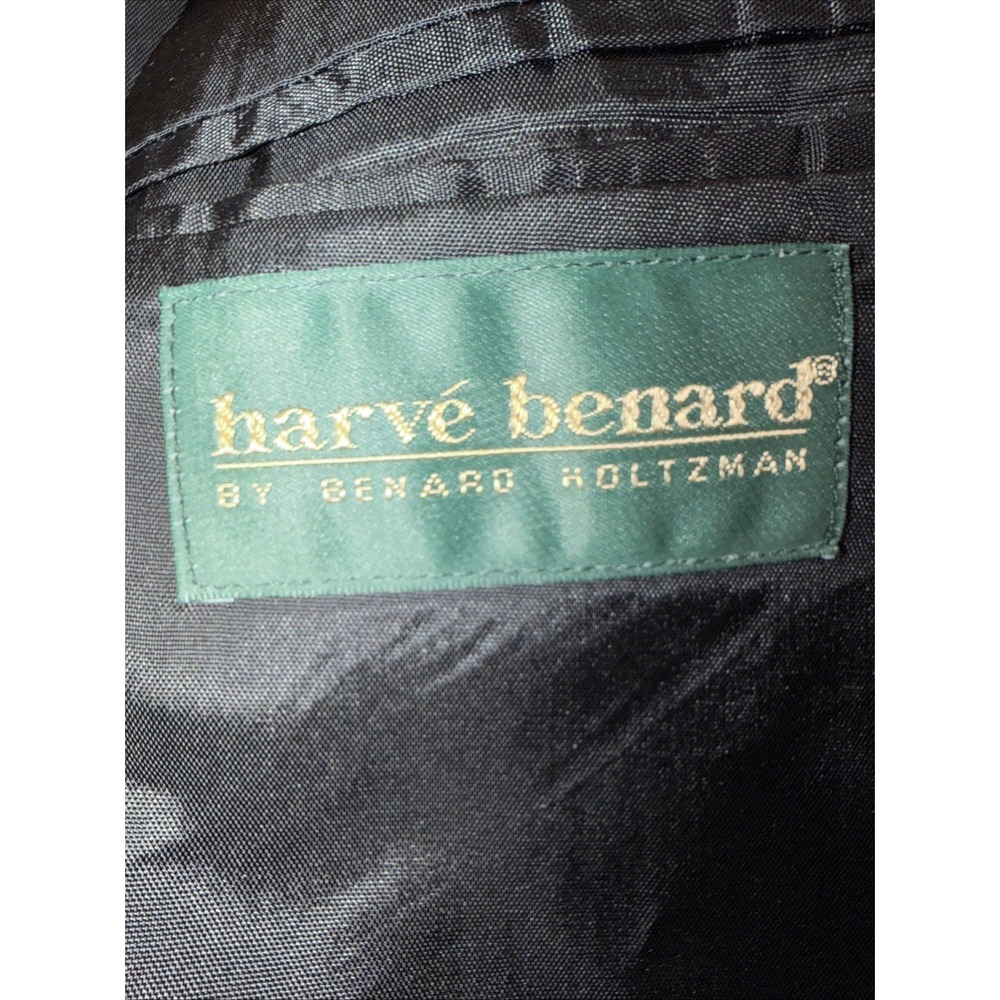 Vtg Harv'e Bernard Sport Coat Tweed Blazer Mens 48R Houndstooth Wool Brown Black - Picture 10 of 16